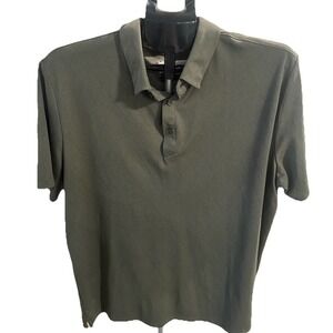 Modern Ambition Polo Shirt Mens XL Green Diamond Pattern Delightfully Technical